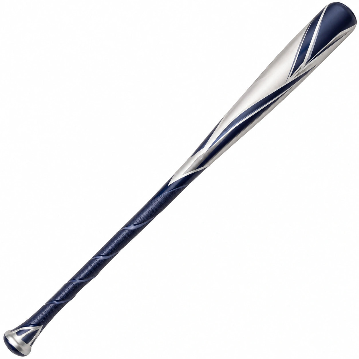 Bate de béisbol azul y plateado para adultos