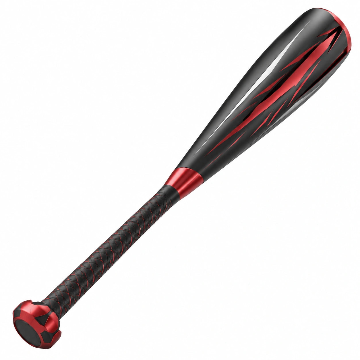 Bate de Béisbol Negro y Rojo, Agarre Antideslizante