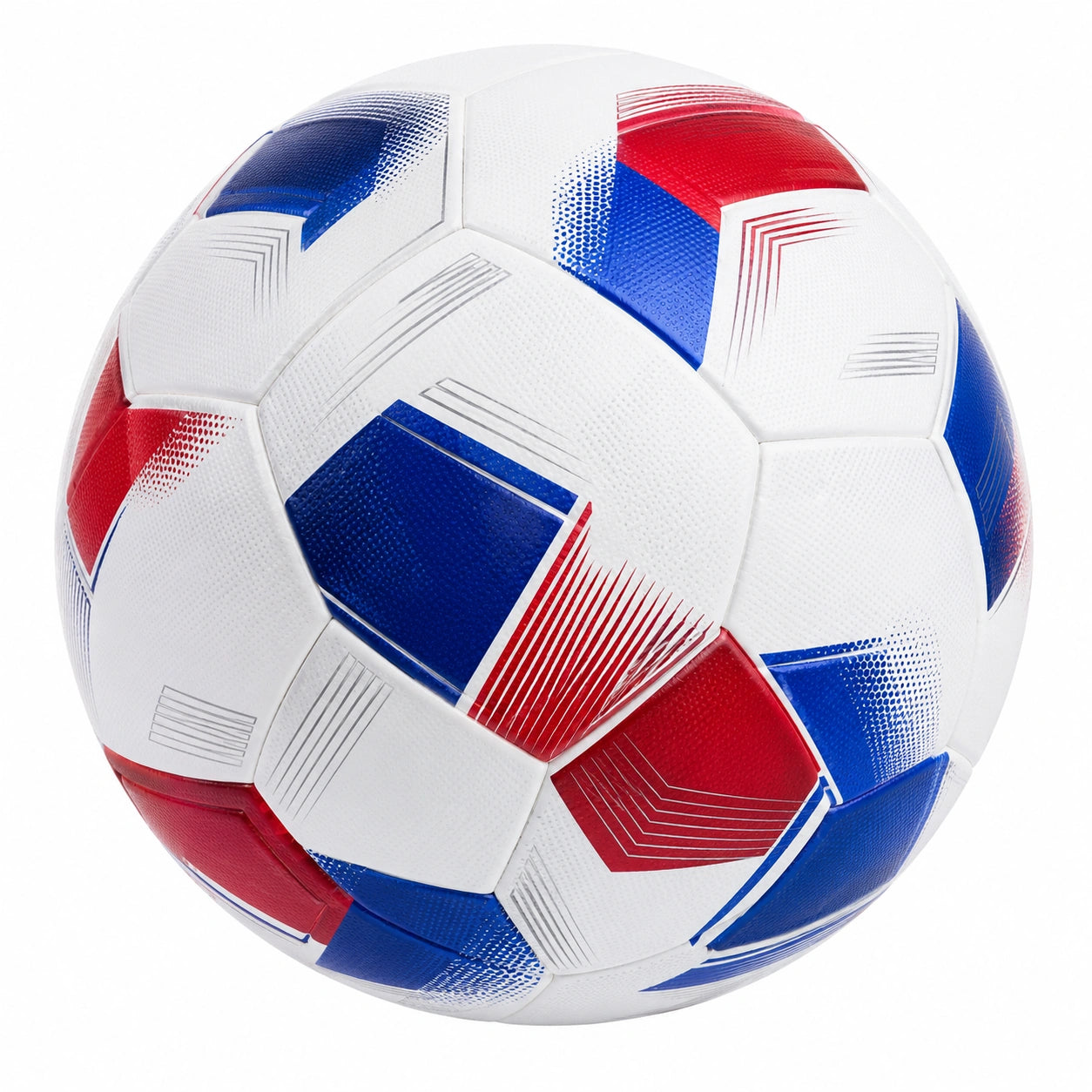 Balón de Fútbol Profesional Tamaño 5 Blanco, Azul y Rojo