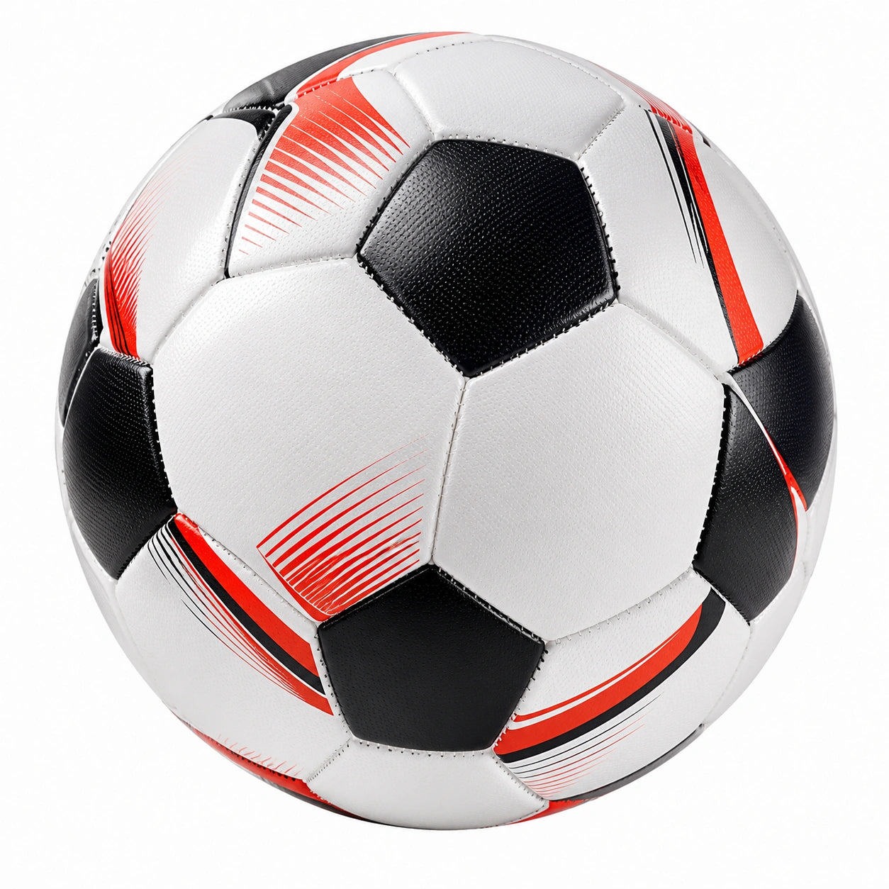 Balón de Fútbol Talla 5 Blanco Negro Rojo