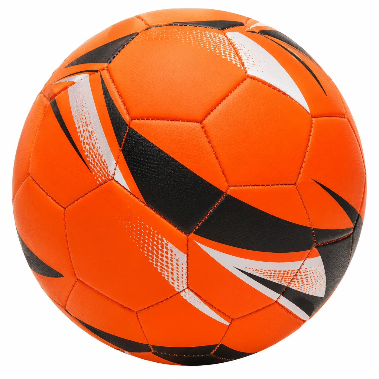 Balón de fútbol tamaño 5 naranja, negro y blanco