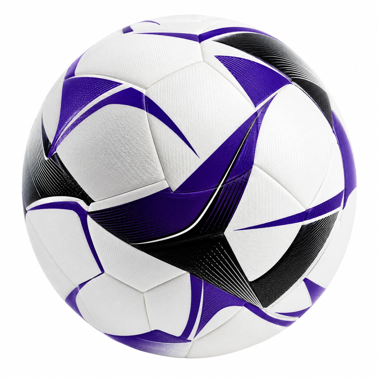 Balón de fútbol 22 cm blanco, violeta y negro