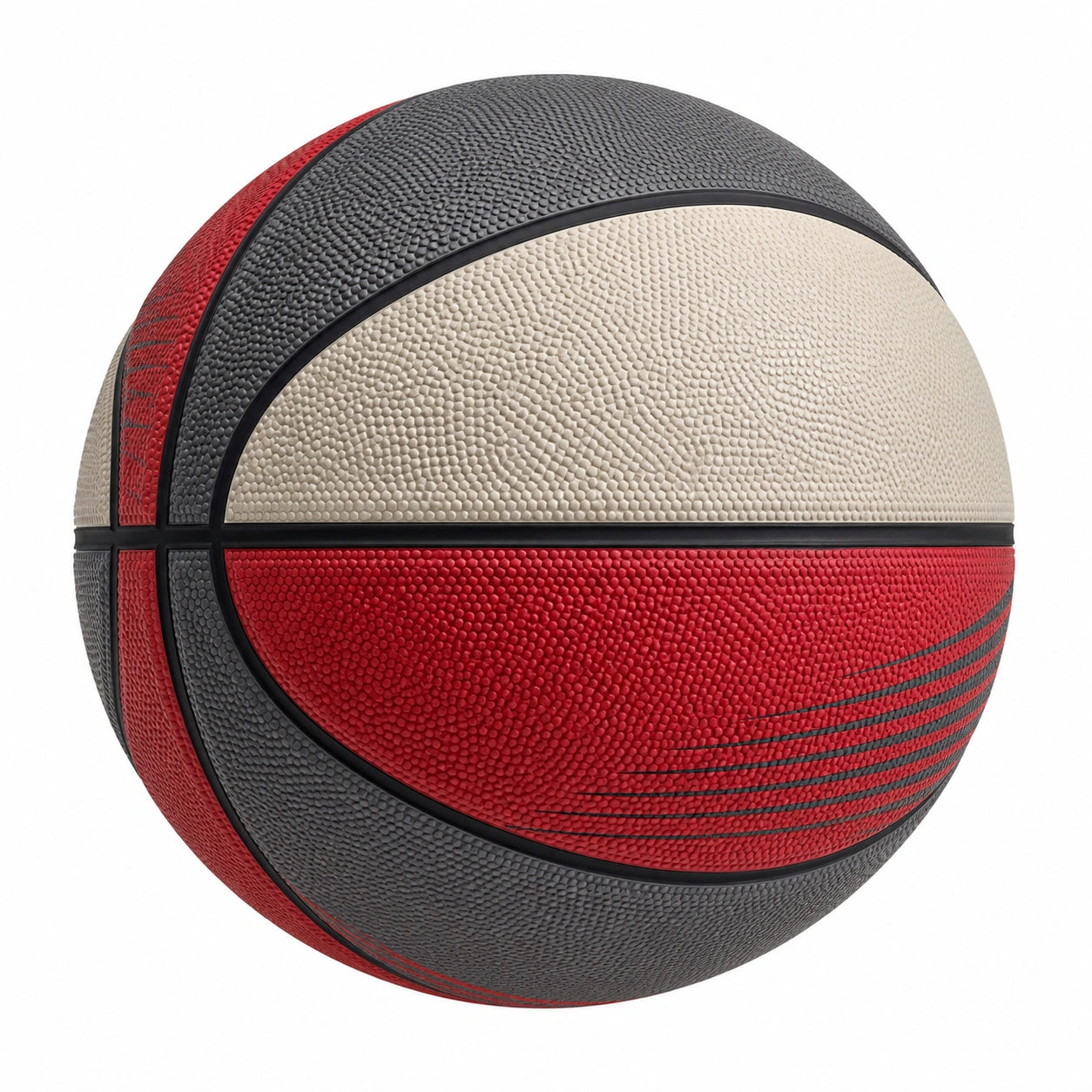 Balón de baloncesto multicolor para adultos y jóvenes, gris, blanco y rojo