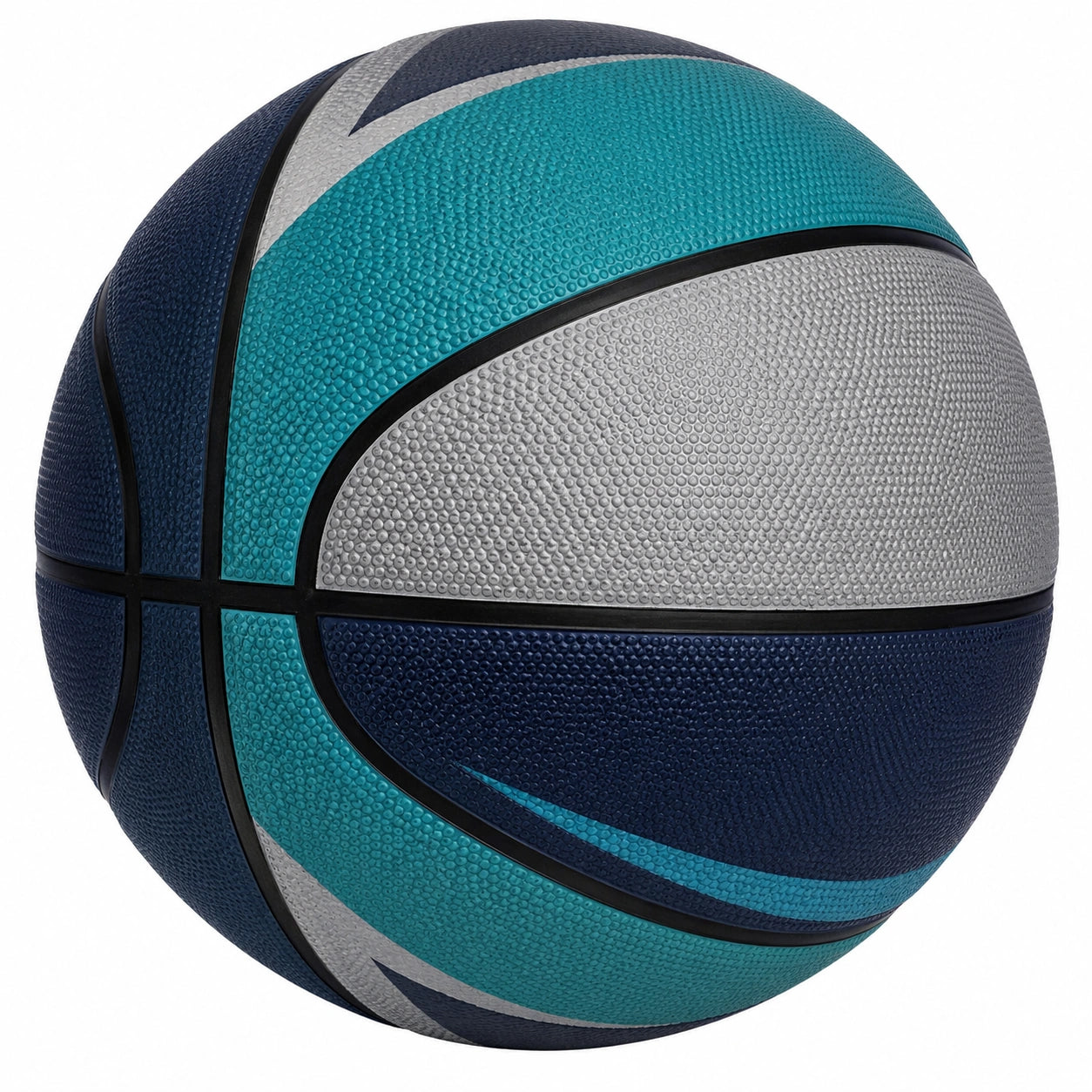 Balón de baloncesto exterior azul, gris y verde tamaño 7