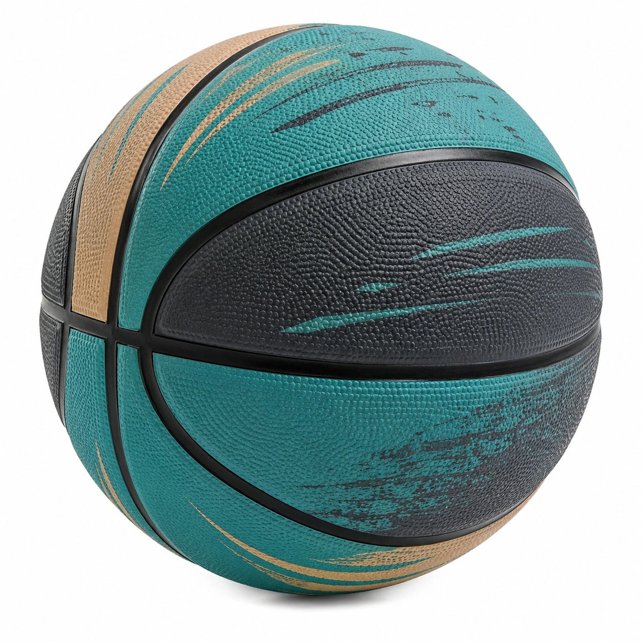 Balón de Baloncesto Verde/Negro/Beige para Interior y Exterior