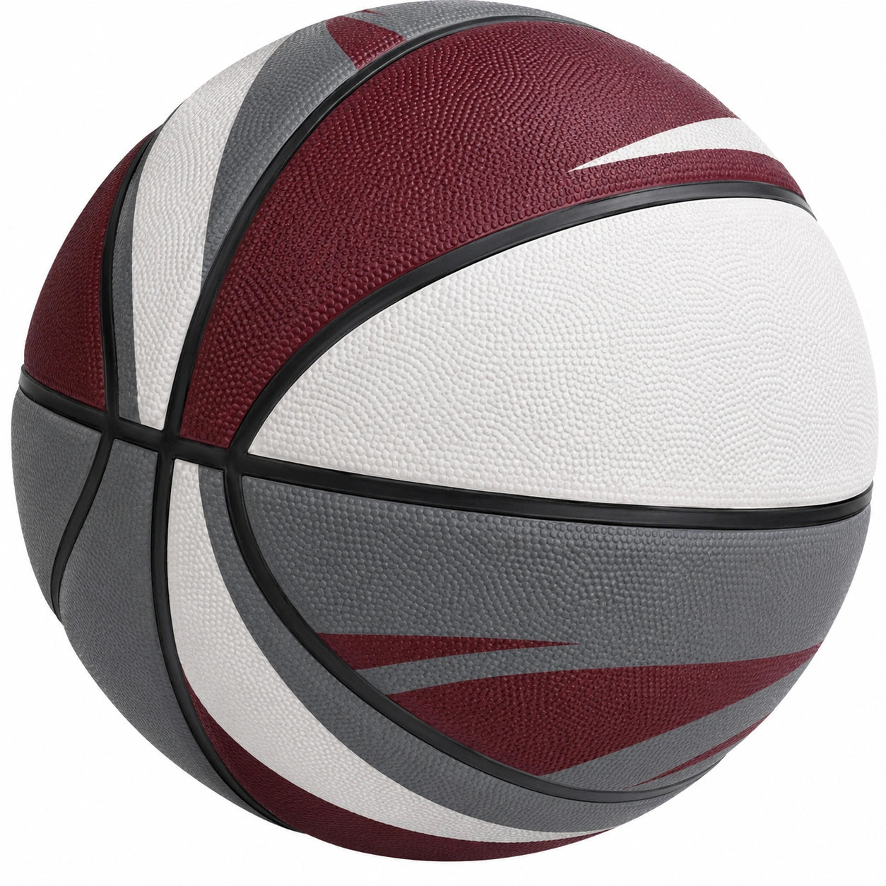 Balón de baloncesto rojo, gris y blanco para interiores y exteriores