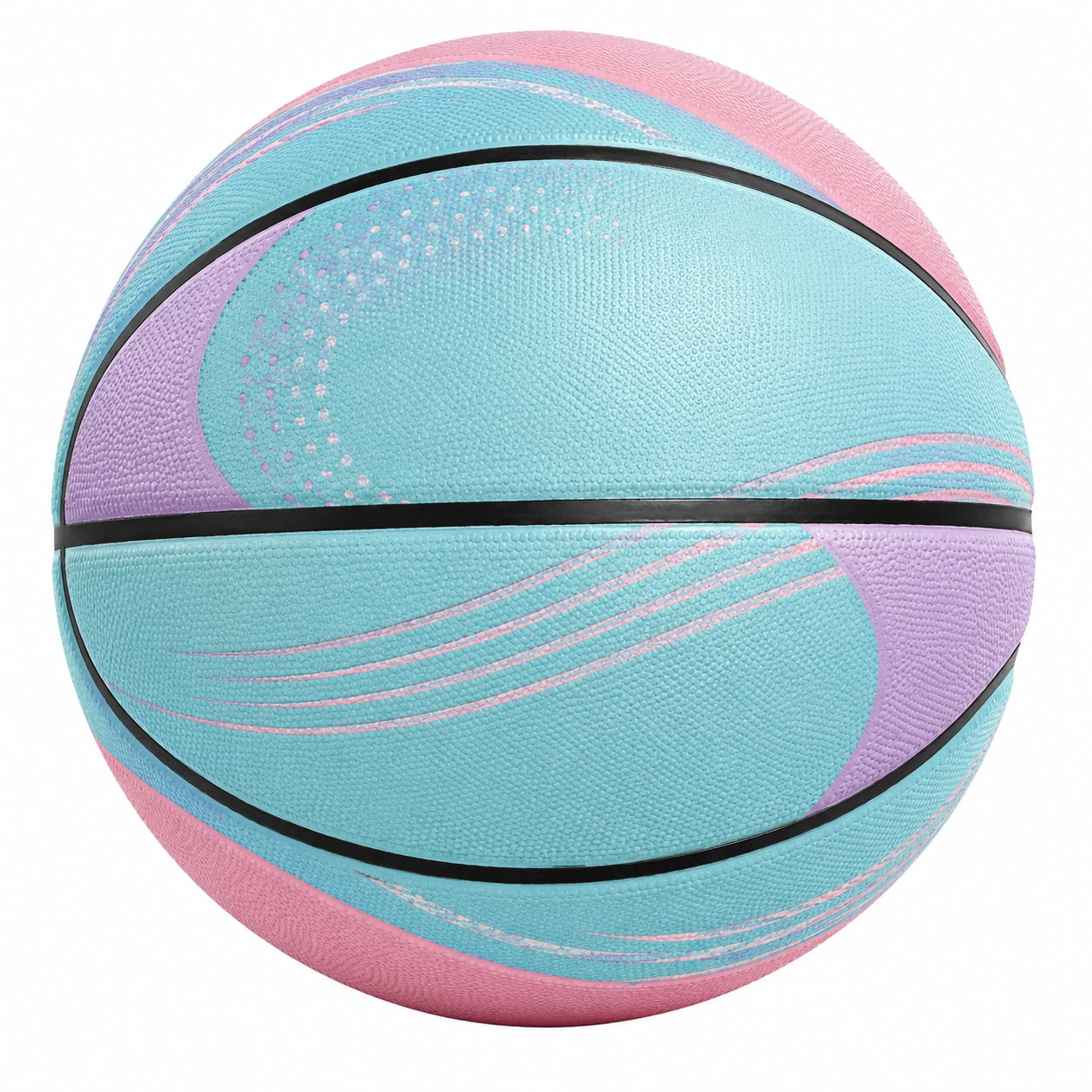 Balón de Baloncesto Azul, Rosa y Morado para Exterior e Interior Talla 7