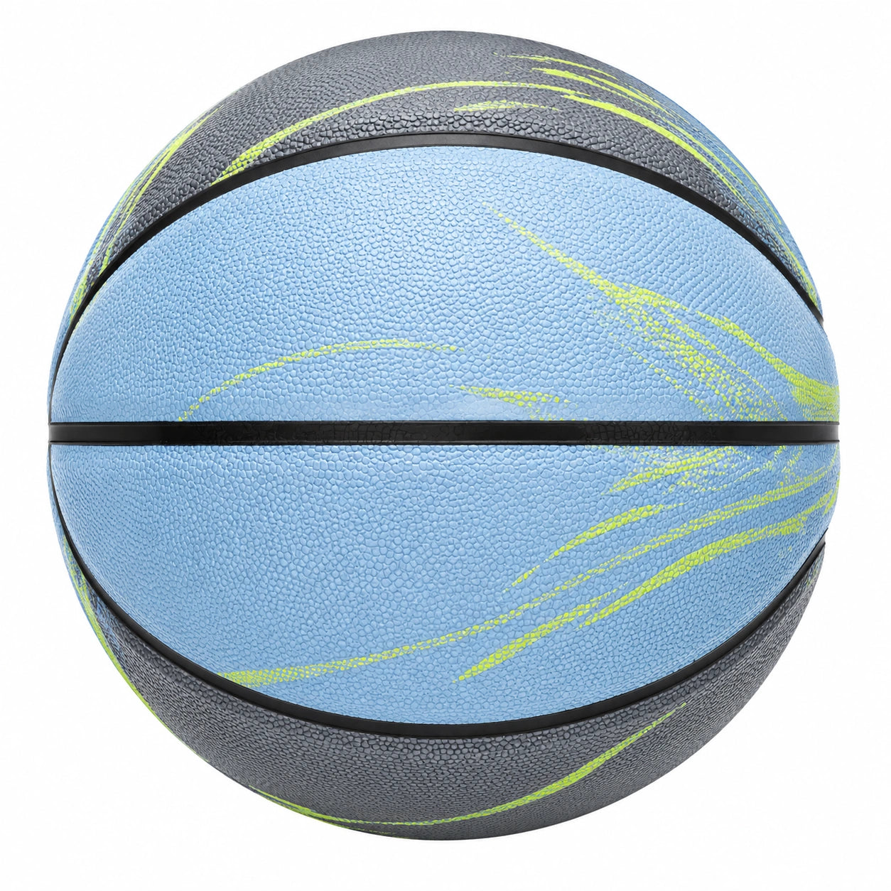 Balón de Baloncesto Talla 7 Azul Claro/Gris con Detalles Verdes