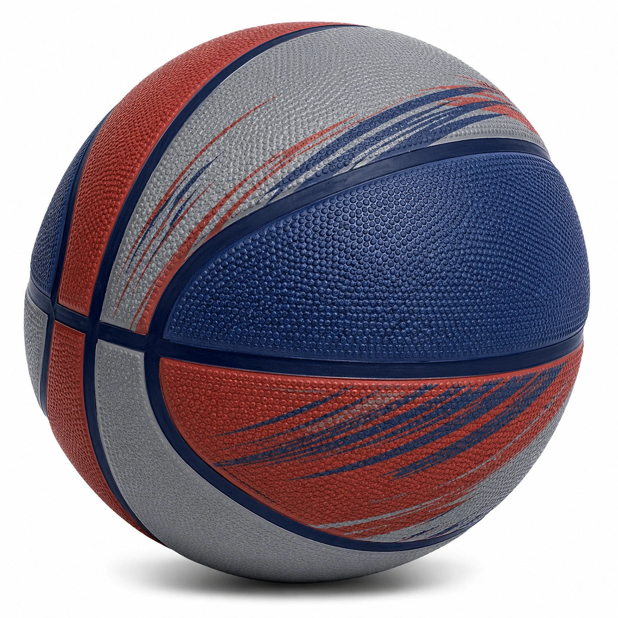Balón de Baloncesto Azul, Rojo y Gris para Exteriores e Interiores