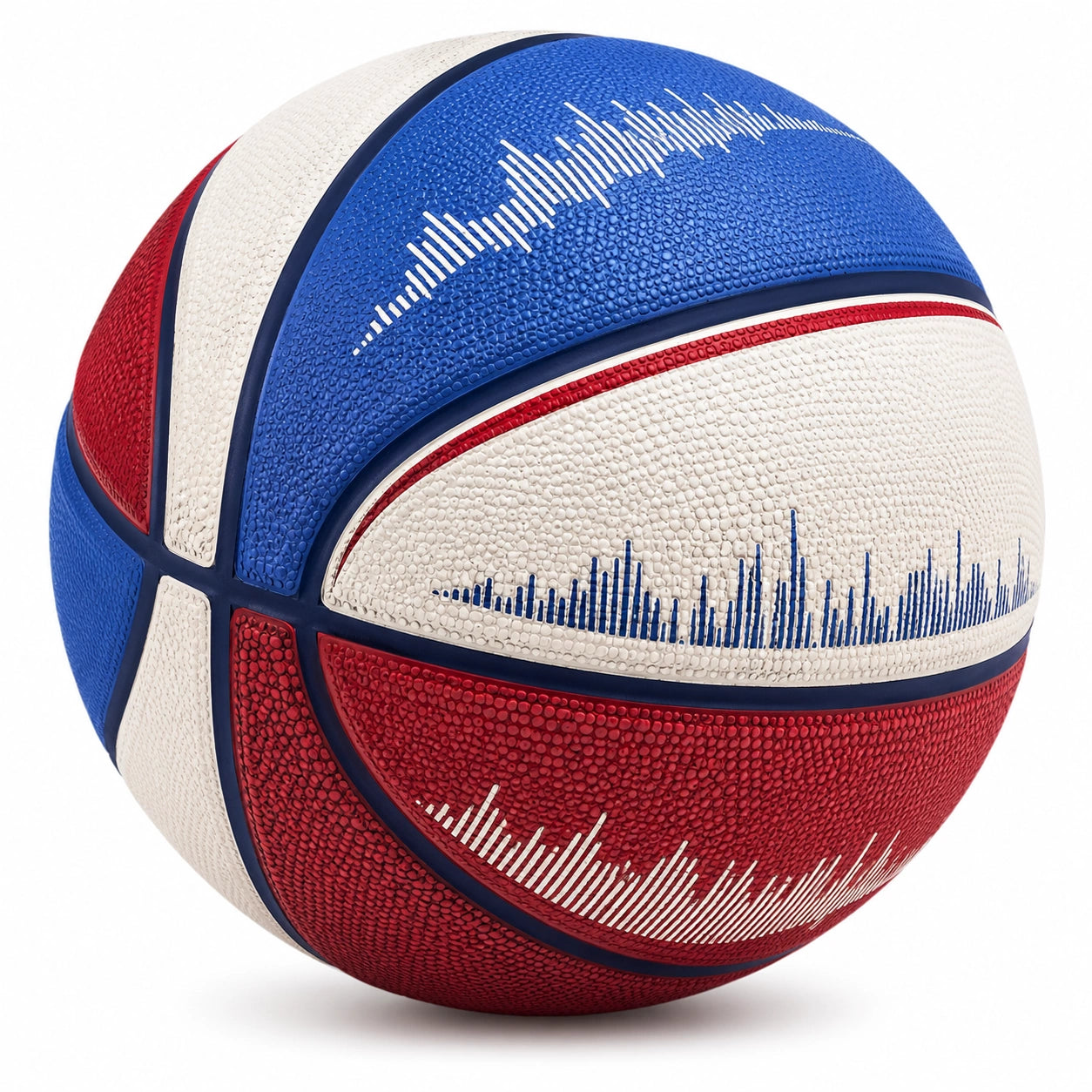 Balón de Baloncesto Tricolor con Diseño Dinámico