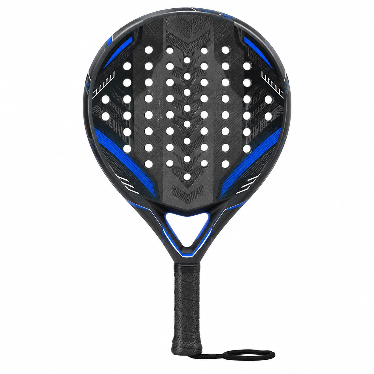 Pala de Pádel Profesional Negro y Azul con Perforaciones