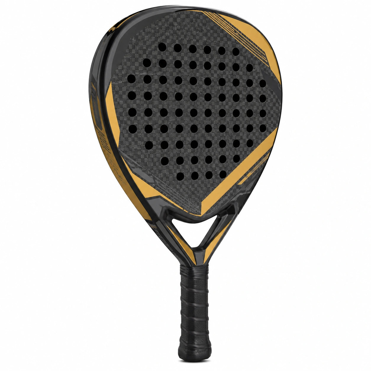 Pala de pádel de alto rendimiento en negro y dorado