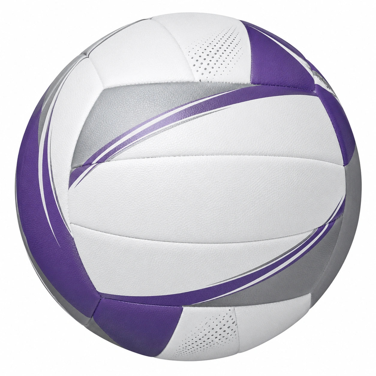 Balón de Voleibol Blanco, Púrpura y Plata Tamaño Oficial