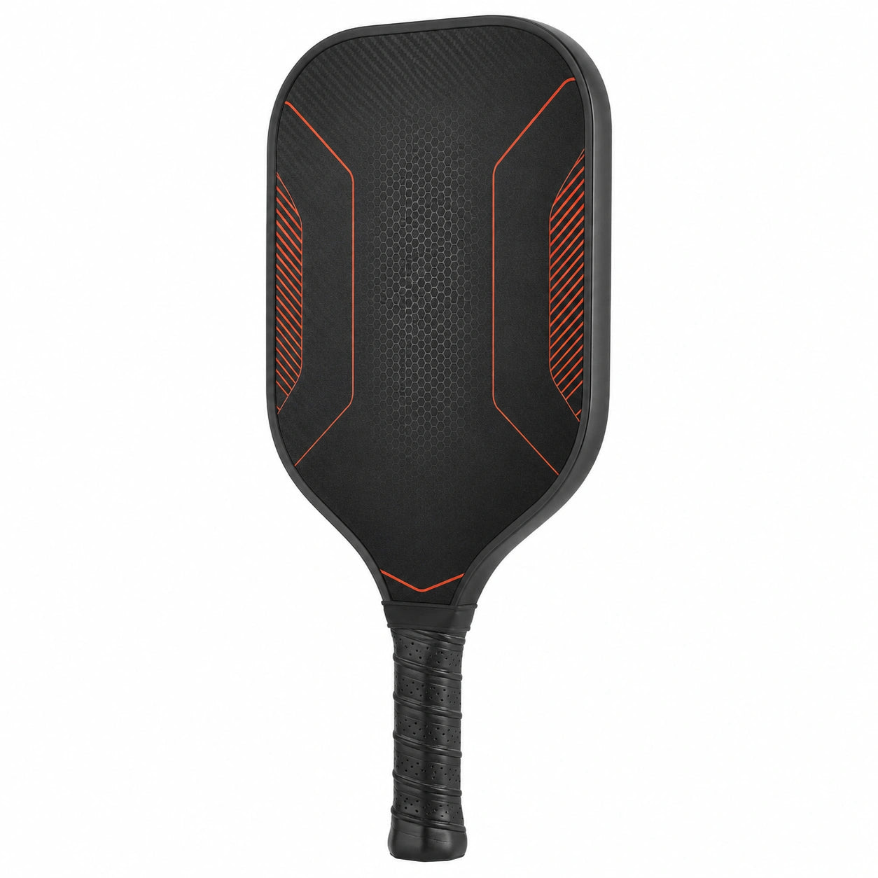 Pala de Pickleball Negra con Detalles en Naranja