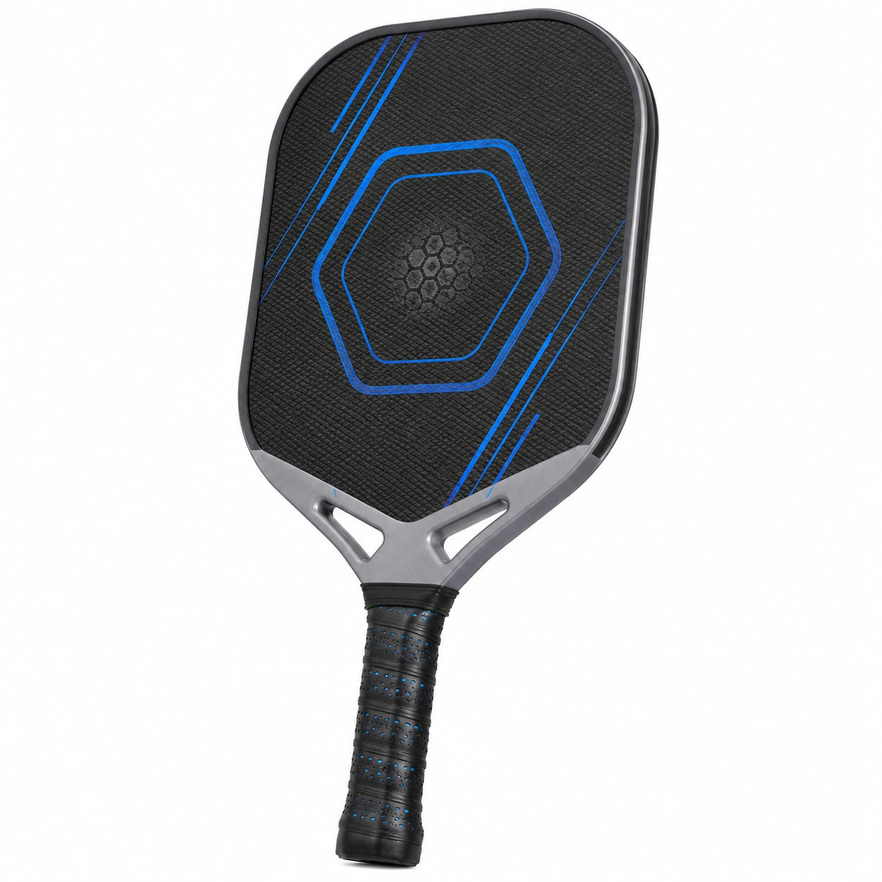 Pala de Pickleball Negra y Azul para Todos los Niveles