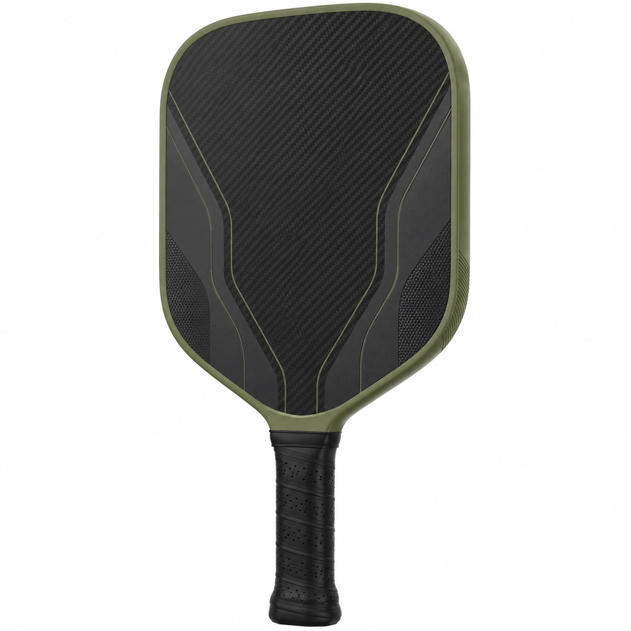 Pala de Pickleball Negra y Verde con Fibra de Carbono