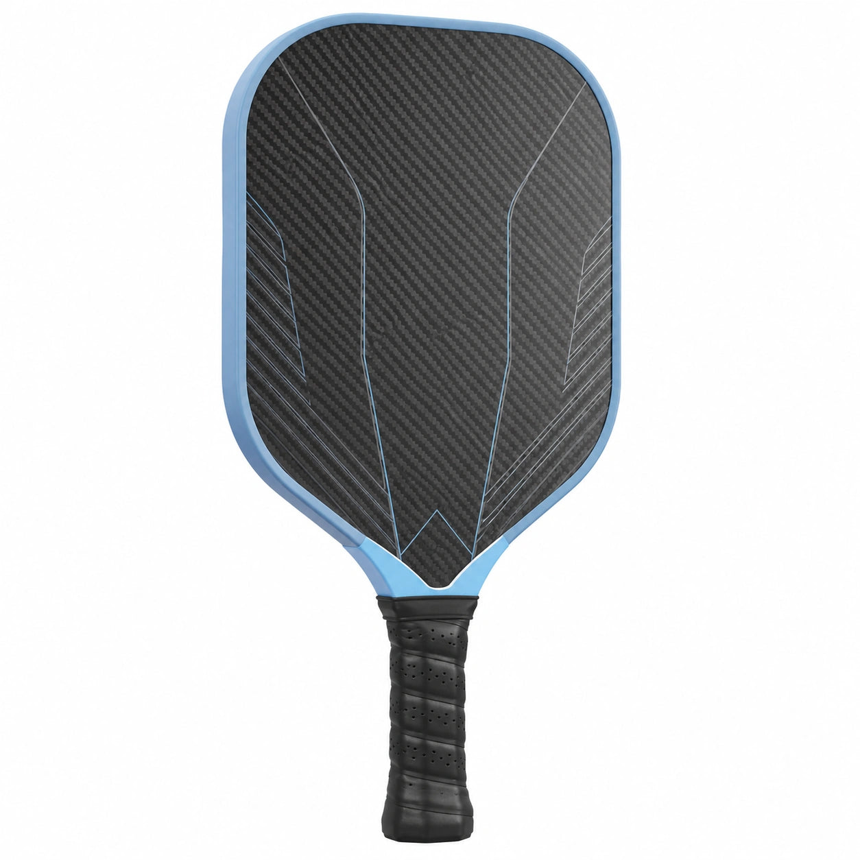 Pala de Pickleball Negra y Azul con Fibra de Carbono