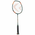 Raqueta de bádminton ligera verde y naranja